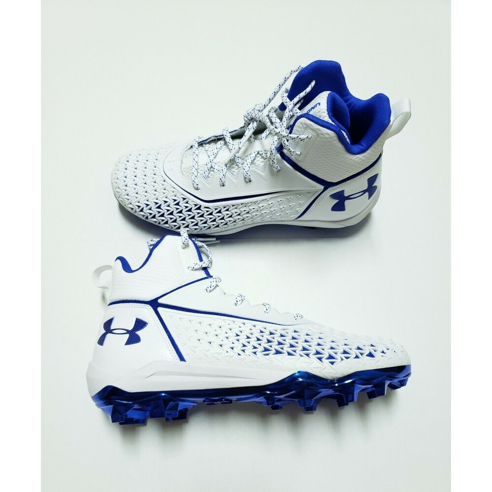 Under Armour Hammer MC Football Cleats Men's Size 10.5 White Blue 3022836-115